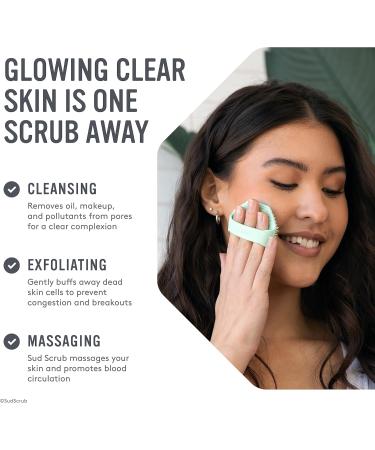 Sud Scrub Antimicrobial Silicone Face Scrubber for Sensitive Skin - Eco-Friendly Exfoliating Facial Cleansing Brush for Men & Women (Charcoal) - 1 Pack - Buy Online on GoSupps.com