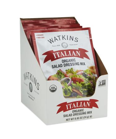Organic Watkins Italian Salad Dressing Mix 0.85 oz (12-Pack) - Authentic Flavor in Convenient Packets - Buy Online on GoSupps.com