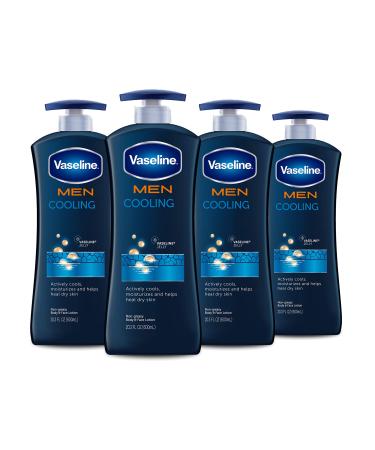 Vaseline Men Healing Moisture Body Lotion Cooling, 20.3 Fl. Oz (Pack of 4)