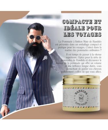BANDIDO Matte Finish Pomade - Styling Pomade Wax with Creamy Formula for Men | Strong Hold 125ml - Long Lasting Shine | Edge - Buy Online on GoSupps.com
