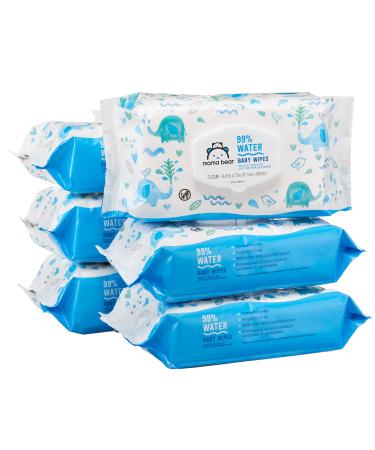 Amazon Brand - Mama Bear 99% Water Baby Wipes, Hypoallergenic, Fragrance Free,72 Count (Pack of 6) Fragrance Free 72 Count (Pack of 6)