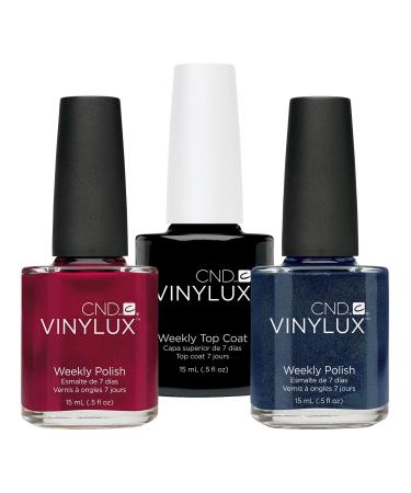 CND Vinylux Red Baroness plus Midnight Swim plus Top Coat 15 ml 1 pack (1 x 45 ml)