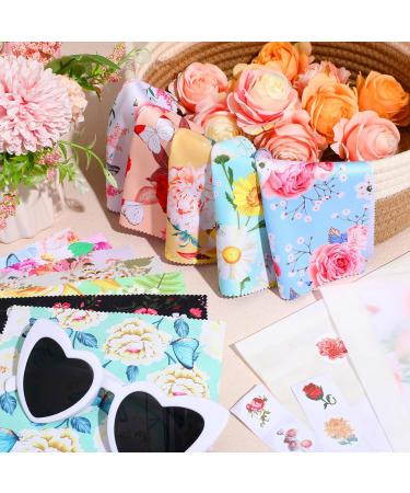 24 Pcs Microfiber Glasses Cleaning Cloths - 6x6 Multi-Color Eye Glass Wipes with Cute Flower Design | Perfect Graduation Gifts & Lenses Care - Buy Online on GoSupps.com
