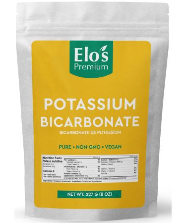 Potassium Bicarbonate (8oz) | Packed in Canada| Leavening Agent Acid Reduction Powder| Used for Winemaking Baking and Plants| by Elo s Premium