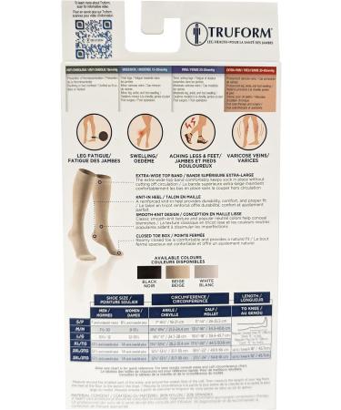 Truform Short Length 30-40 mmHg Compression Stockings for Men & Women - Beige Closed Toe Small (1 Pair) - International Shipping Available - Buy Online on GoSupps.com