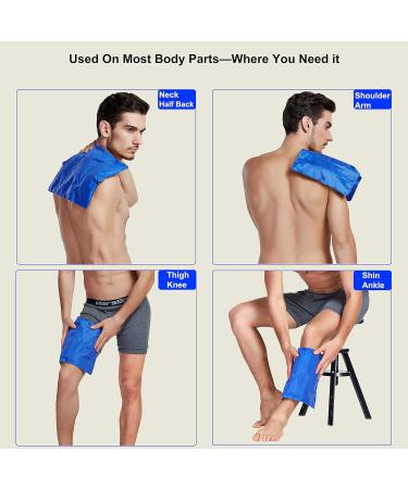 Koo-Care XL Flexible Gel Ice Pack for Injuries - Hot Cold Compress for Pain Relief & Swelling - Shoulder, Arm, Back, Hip, Knee, Shin, Foot - Reusable & Extra Large 11 x 14 Inches - Pack of 2 - Buy Online on GoSupps.com