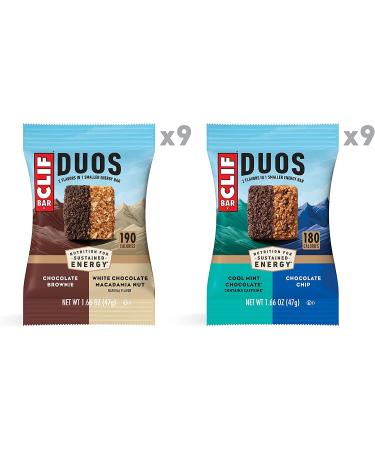 CLIF Bars Duos: Organic Oats, Plant Based Protein, Vegan Friendly - 18 Count Variety Pack (1.66 oz Bars) - Buy Online on GoSupps.com