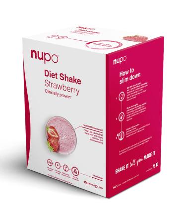 NUPO Diet Shake Strawberry Premium diet shakes for weight management I Clinically proved meal replacement shake for weight control I 12 Servings I Very Low-Calorie Diet GMO Free Strawberry 384 g (Pack of 1)