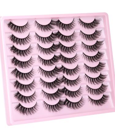 Delyneph 15mm Cat Eye False Eyelashes - Natural Wispy Fluffy Fake Lashes for Short Cat Eye Look - Faux Mink Wispies Strip Lashes Pack - Buy Online on GoSupps.com