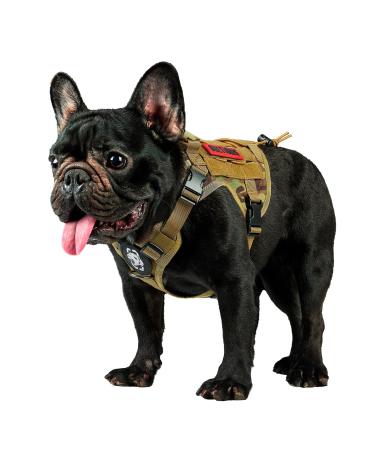 Oneigris dog harness fire watchmen tactical dishes moll safety dishes service dog dog vest with 1 handles and 2 no-pull D-ring 1000d nylon (XXS multicolored) XXS multicolored
