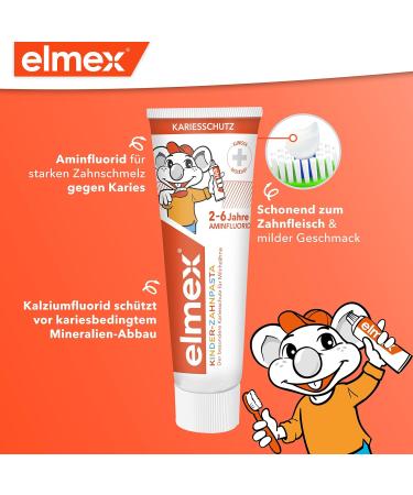 Elmex Children's Toothpaste 2-6 Years | 2x50ml | Child-Friendly Caries Protection with Aminfluoride - Buy Online on GoSupps.com