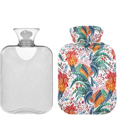 Naanle Ethnic Hot Water Bottle with Cover - 1L | Transparent Heat Therapy for Back Pain Relief Hand & Feet Comfort Neck Warmer - Buy Online on GoSupps.com