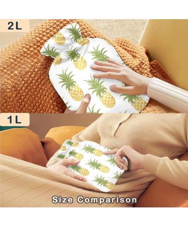 Naanle Golden Pineapple Heat Bottle - 1L Transparent Hot Water Bottle for Pain Relief & Cold Therapy - Ideal for Bed Hands & Feet - Buy Online on GoSupps.com