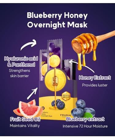 FRUDIA WELCOS Blueberry Honey Overnight Face Mask | Hydrating Korean Skin Care | Pack of 20 for Parched Skin - Buy Online on GoSupps.com