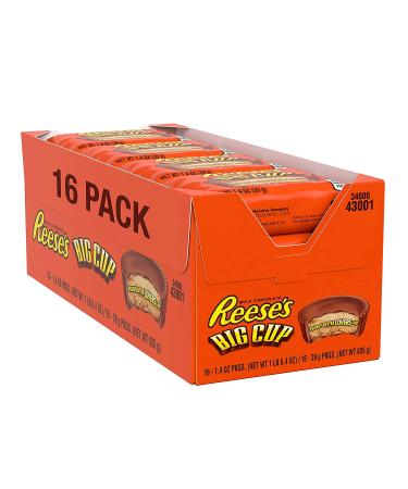 Reese's Big Cup 16-Pack - 22.4 Oz Total | Peanut Butter Chocolate Cups - Buy Online on GoSupps.com