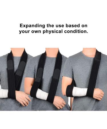 Adjustable Lightweight Arm Sling for Men & Women - Comfortable Support for Left/Right Injured Arm - N//C HSManLian - One Size Black - Buy Online on GoSupps.com