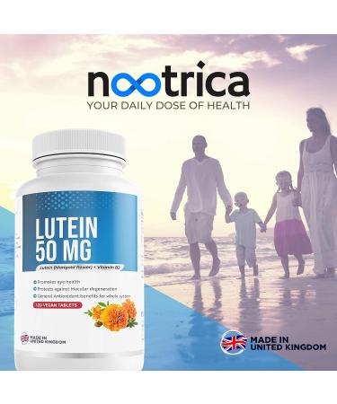 Lutein 50mg + Vitamin B2 Eye Health Complex - 120 Vegan Tablets | Made in UK - Buy Online on GoSupps.com