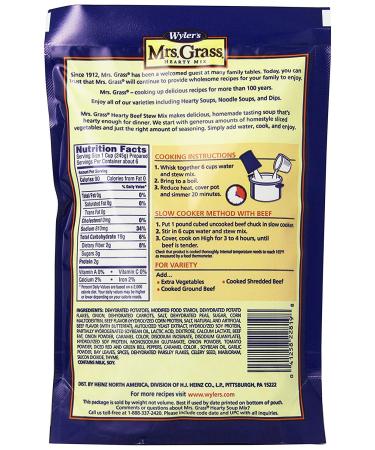 Mrs. Grass Homestyle Beef Stew Soup Mix - 5.57 oz (Pack of 1) - Buy Online on GoSupps.com