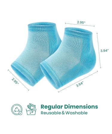 Welnove Moisturizing Heel Socks Aloe Vera Infused Gel for Dry Feet & Cracked Heels 2 Pairs Cotton Foot Care Socks for Men & Women Blue Regular Size - Buy Online on GoSupps.com