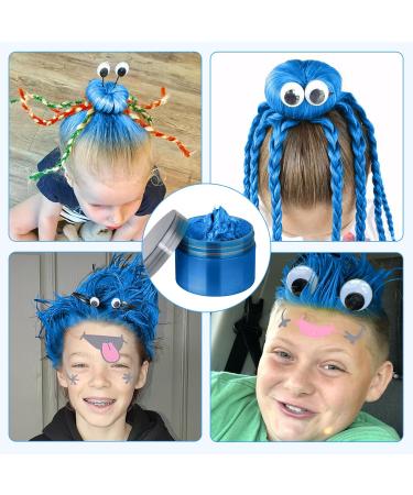 Temporary Hair Color Wax Kit for Kids | Washable Crazy Hair Dye with Wiggle Eyes & Face Pens | Perfect Stocking Stuffer for Girls Ages 4-10+ (Blue - Buy Online on GoSupps.com