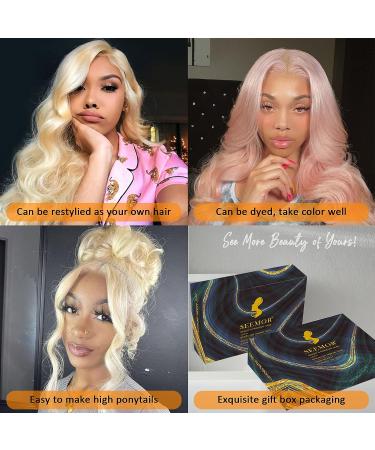 SEEMOR 613 Body Wave Blonde Lace Front Wig 20 180% Density | HD Lace Frontal Wig Pre Plucked | 12A Brazilian Honey Blonde Human Hair - Buy Online on GoSupps.com