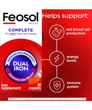 Feosol Bifera Iron Caplets Complete 30 ea - Buy Online on GoSupps.com