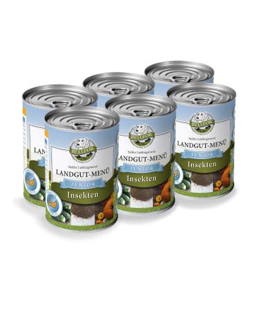 Bellfor Landgut-Menu Junior Hypoallergenic Wet Food with Insects for Puppies 6 x 400 g, Ideal for Feeding Growing Dogs