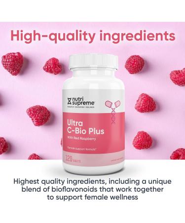 Nutri Supreme Ultra C-Bio Plus Female Support Formula - 120 Tablets | Vegetarian Kosher with Red Raspberry, Vitamin C, and Bioflavonoids - Buy Online on GoSupps.com