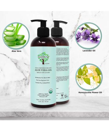 Organic Aloe Vera Gel (16 fl oz / 473 mL) USDA Certified - 100% Pure & Natural for Dry, Itchy Skin - Buy Online on GoSupps.com