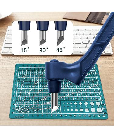 360 Degree Rotating Craft Cutting Pen with Stainless Steel Blade and 3 Cutter Heads (Blue) - Buy Online on GoSupps.com
