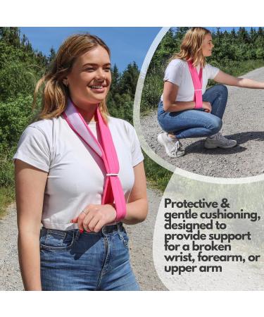 Solace Bracing Comfort+ Padded Sling - British Made & NHS Supplied, Pink - #1 Arm Support for Fractures & Injuries - Buy Online on GoSupps.com