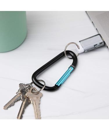 3 Aluminum D-Shape Carabiner Keychain Clip 12 Pack - Black - Buy Online on GoSupps.com