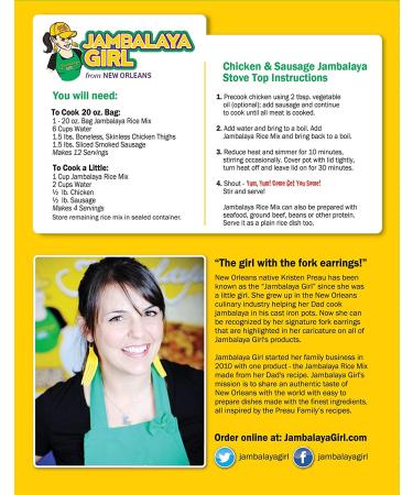 Jambalaya Girl Party Size Rice Mix - 2x20oz Bags | Authentic New Orleans Flavor | Fully Blended with Real Vegetables | Easy Dinner Option | Less Heat, More Flavor - Buy Online on GoSupps.com