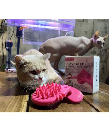 PETCYY Cat Brush Shedding Grooming | Soft Massage Tongue Brush for Cats | Mimics Mama Cat Licking | Comforting Pet Gift (Rose Red) - Buy Online on GoSupps.com