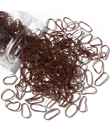 Teenitor Elastic Hair Bands Rubber Bands for Hair Small Hair Ties 300pcs Light Brown B-Brown