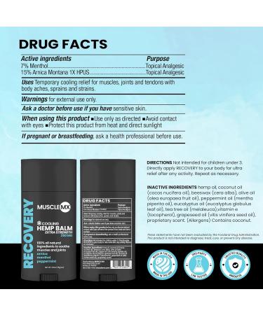 Extra Strength Heated & Cooling Hemp Balm | Natural Relief for Muscles Joints Back Aches & More | Long-Lasting Hemp Cream with Menthol Arnica Camphor - Buy Online on GoSupps.com
