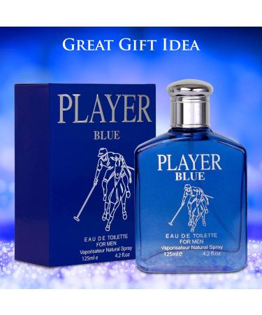 NovoGlow Player Blue for Men - 4.2 Fl Oz Eau De Parfum Spray for Men - Long-Lasting Citrusy Herbal & Woody Fragrances Smell Fresh All Day Long Gift for Men on All Occasions - Buy Online on GoSupps.com
