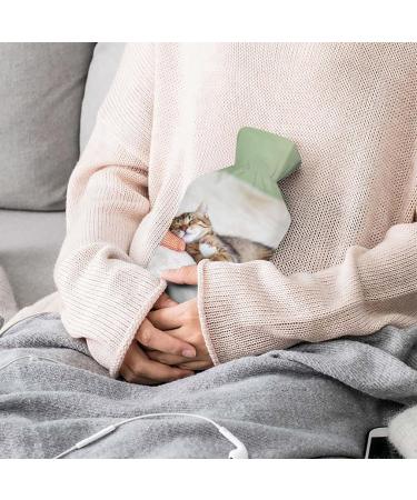 Sleeping Cat Hot Water Bottle with Plush Cover - Cozy Bed Warmer for Adults & Kids | 26.5x15.3cm - Buy Online on GoSupps.com
