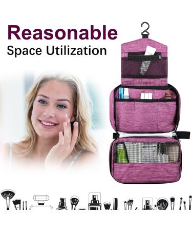 Januts Hanging Travel Toiletry Bag - Waterproof Makeup Organizer for Women and Men, Violet - Buy Online on GoSupps.com