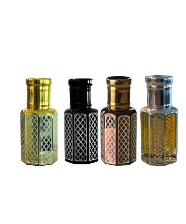 Rose White Jasmine Lily of Valley & Sandal Fragrance for Men & Women Woody Earthy Concentrated Perfume oil Long Lasting Fragrance Non-Alcoholic (Parfum 12ml) (Pack of 4) Discovery Set (4X12 ML)