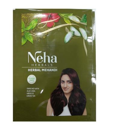 Neha 100% Herbal Mehandi | Natural Henna Hair Color with 10 Herbs - Green Tea Aloe Vera Hibiscus (55gm - Buy Online on GoSupps.com