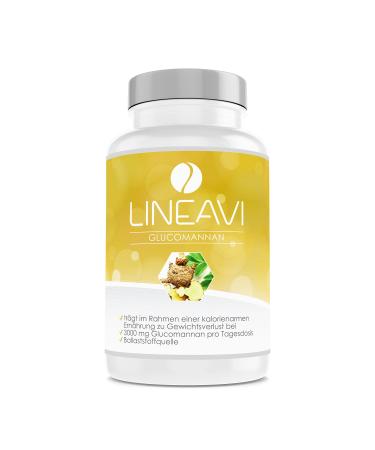 Lineavi glucomannan 3000mg glucomannan herbal fiber from the konjak root which supports when losing weight saturation capsules made in Germany 120 capsules