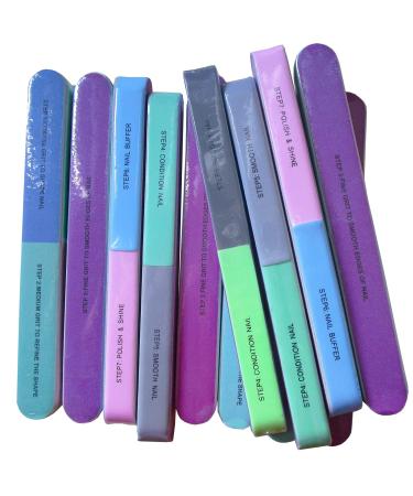 12pc 7 Sides Nail Polisher File and Buffer Set Manicure Nail Sanding Block Fingernail Shiner Polishing Pedicure Buffering Files Tools 12pc Buffer