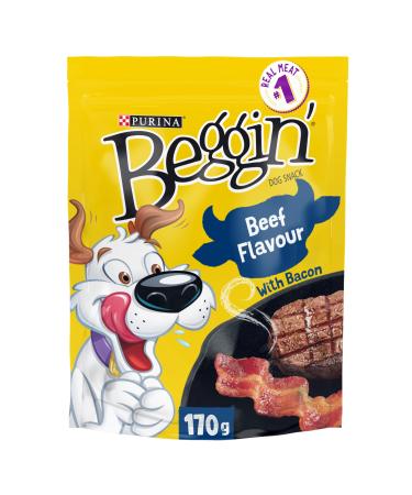 Beggin' Strips Dog Treats Beef and Bacon - 170 g Pouch (1 Pack)