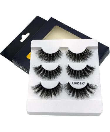 LIUDEX False Eyelashes - 3 Pairs - Different Style - 3D Mink False Eyelashes Natural Look Reusable Fake Lashes Volume Fluffy Soft Wispy Eyelash Trio - Buy Online on GoSupps.com