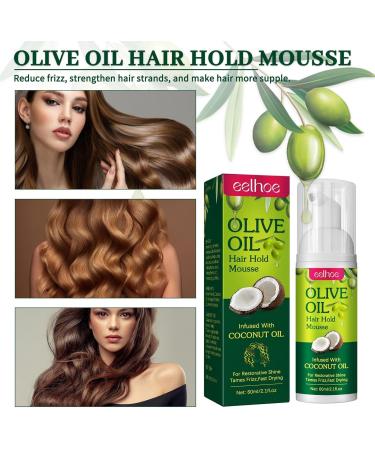 2 Pi ces Mousse Pour Cheveux 60ml Mousse Hydratante Naturelle L'huile D'olive Fixation Longue Dur e Pour Tresses Boucles Perruques Ondulations - Buy Online on GoSupps.com