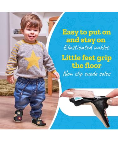 Soft Sole Baby Shoes with Pretty Flowers | Leather Toddler Shoes for Baby Girl & Boy (6-12 Months) - Buy Online on GoSupps.com