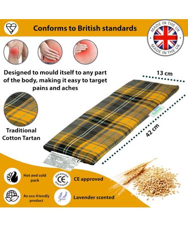 Amazing Health Wheat Bags Microwavable Hot and Cold Pack for Men and Women - Microwave Heat Pad with Natural Wheat Heat Pack Cotton Tartan Microwave Wheat Bag (Lavender Yellow Tartan) Yellow Tartan 42 centimetres - Buy Online on GoSupps.com