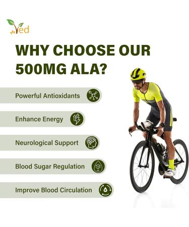 Acide alpha-lipo que Ved | Sans OGM sans gluten | Aide maintenir le niveau de sucre dans le sang | 500 mg 90 g lules (paquet de 2) - Buy Online on GoSupps.com