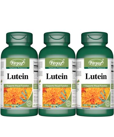 VORST Lutein 18 mg with Zeaxanthin 3 X 60 Capsules | Paleo Friendly Eyesight Supplement for Eye Health Immune System & Brain Health | Powder Pills | 3 Bottles 180 count (Pack of 1)